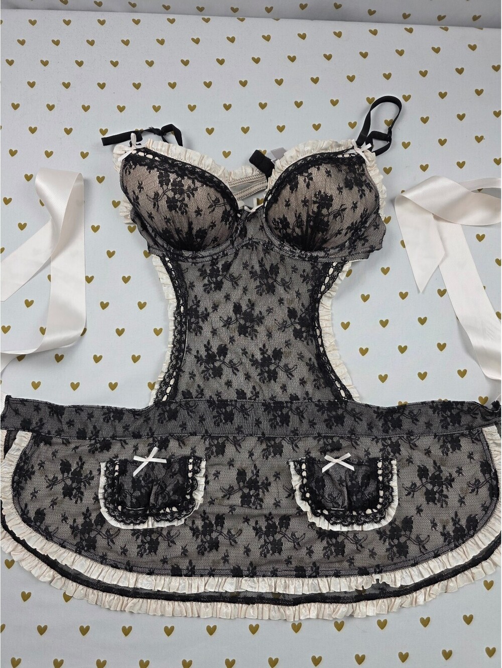 Victorias Secret Sexy French Maid Outfit Lingerie Underwire Push Up 34B Nightie